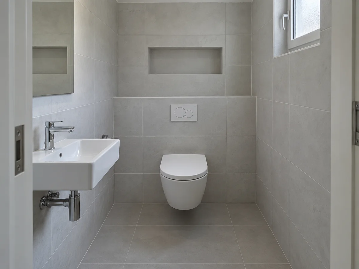 See your material choices in your bathroom: Before