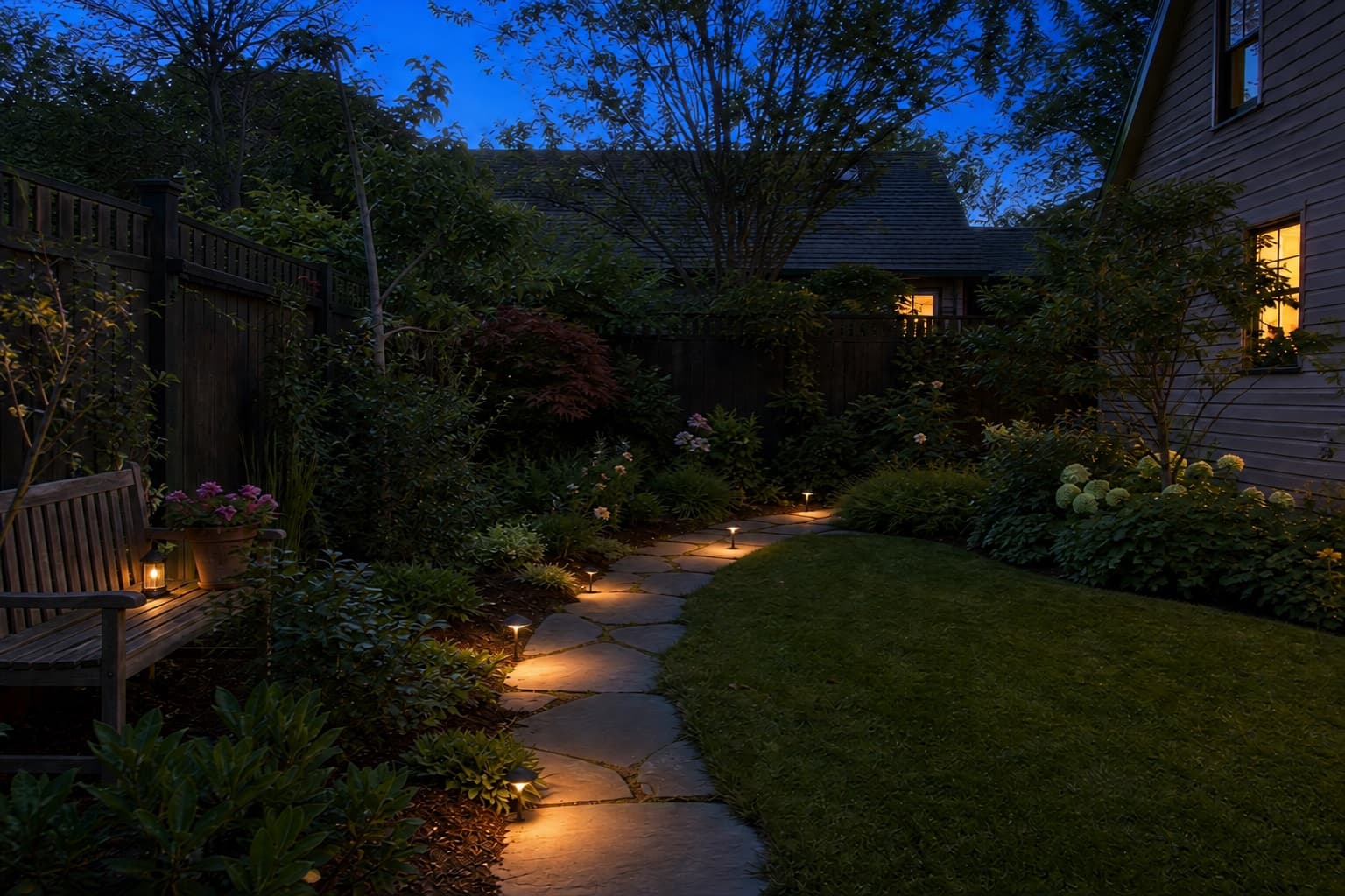 Enjoy your landscape after sunset: After