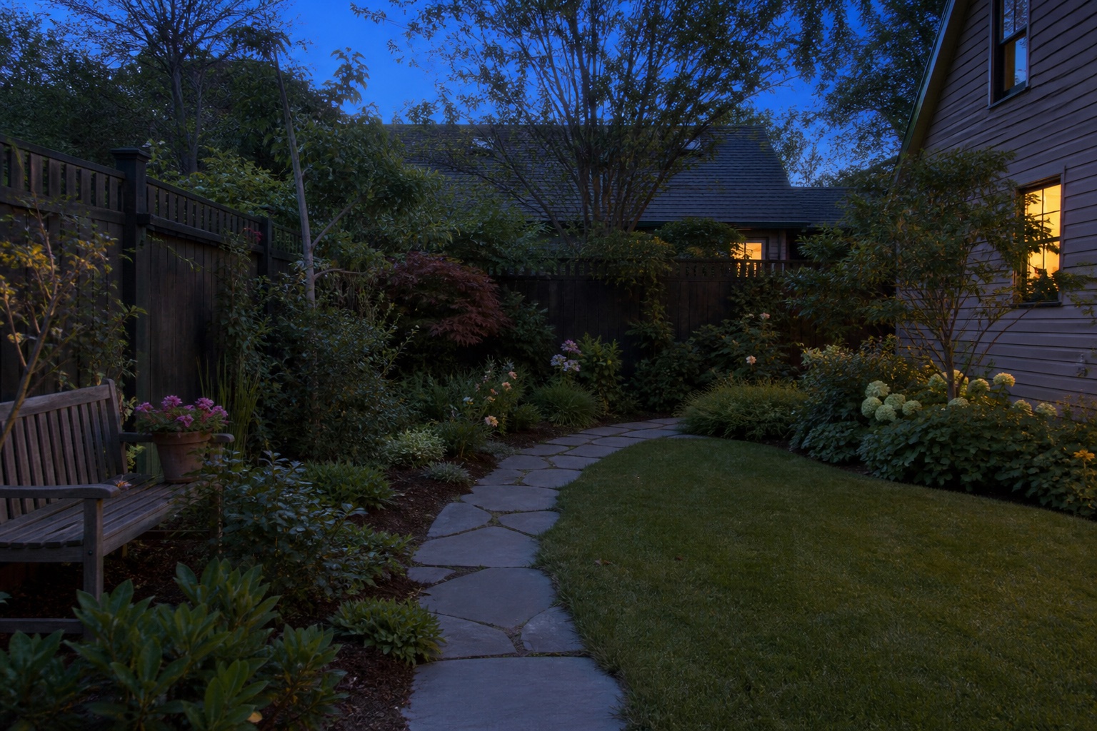 Enjoy your garden after sunset: Before