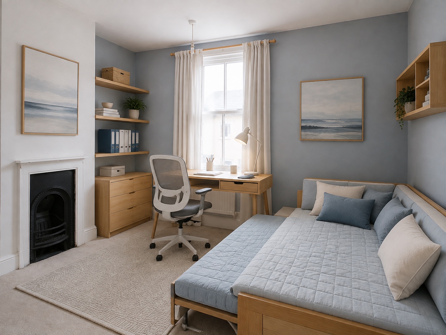 A home office that doubles as a guest room: After